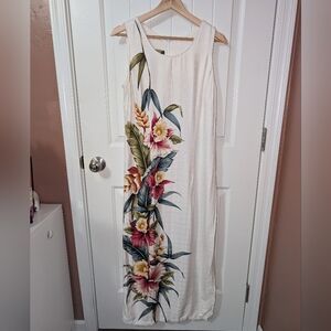 Two Palms Floral Sleeveless Maxi Dress White